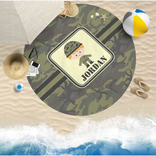 Green Camo Beach Towel Lifestyle