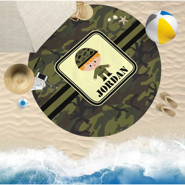 Green Camo Beach Towel Lifestyle