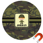 Green Camo Round Car Magnet - 10" (Personalized)
