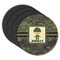 Green Camo Round Rubber Backed Coasters - Set of 4 (Personalized)