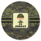Green Camo Round Rubber Backed Coaster (Personalized)