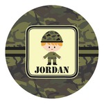 Green Camo Round Decal - Large (Personalized)