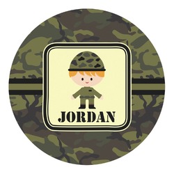 Green Camo Round Decal - Small (Personalized)