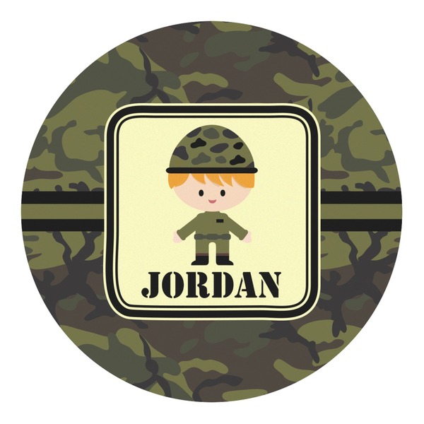 Custom Green Camo Round Decal - Small (Personalized)