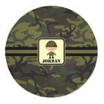 Green Camo 5' Round Indoor Area Rug (Personalized)