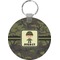 Green Camo Round Plastic Keychain (Personalized)