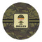 Green Camo Round Linen Placemats - FRONT (Double Sided)