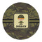 Green Camo Round Linen Placemats - FRONT (Single Sided)