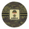 Green Camo Round Linen Placemat (Personalized)