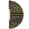 Green Camo Round Linen Placemats - HALF FOLDED (double sided)