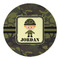 Green Camo Round Paper Coaster - Approval