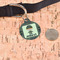 Green Camo Round Pet ID Tag - Large - In Context