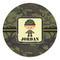 Green Camo Round Stone Trivet - Front View