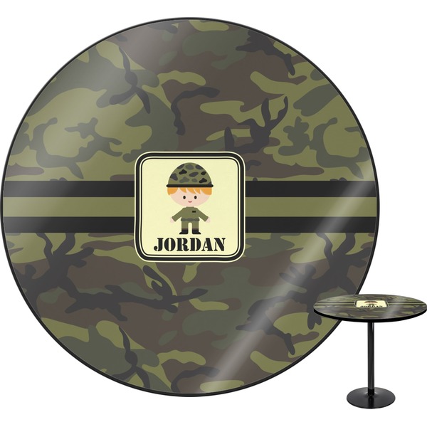 Custom Green Camo Round Table (Personalized)