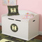 Green Camo Round Wall Decal on Toy Chest