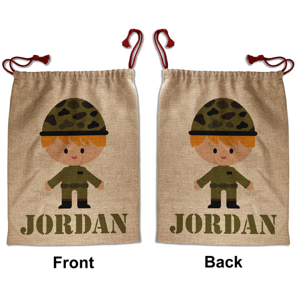 Green Camo Santa Bag - Front and Back