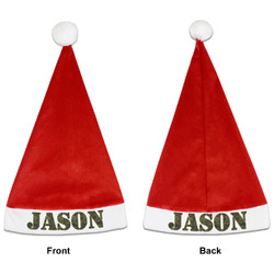 Green Camo Santa Hat - Front & Back (Personalized)