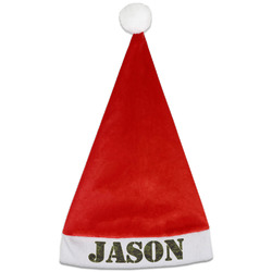 Green Camo Santa Hat - Front (Personalized)