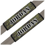 Green Camo Seat Belt Covers (Set of 2) (Personalized)