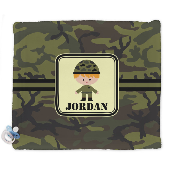 Custom Green Camo Security Blanket - Single Sided (Personalized)