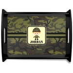 Green Camo Black Wooden Tray - Large (Personalized)