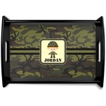 Green Camo Black Wooden Tray - Small (Personalized)