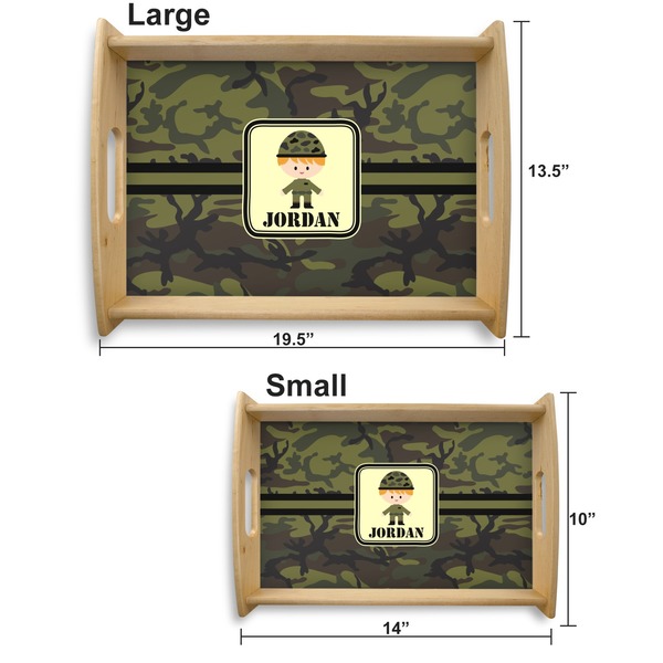 Green Camo Serving Tray Wood Sizes