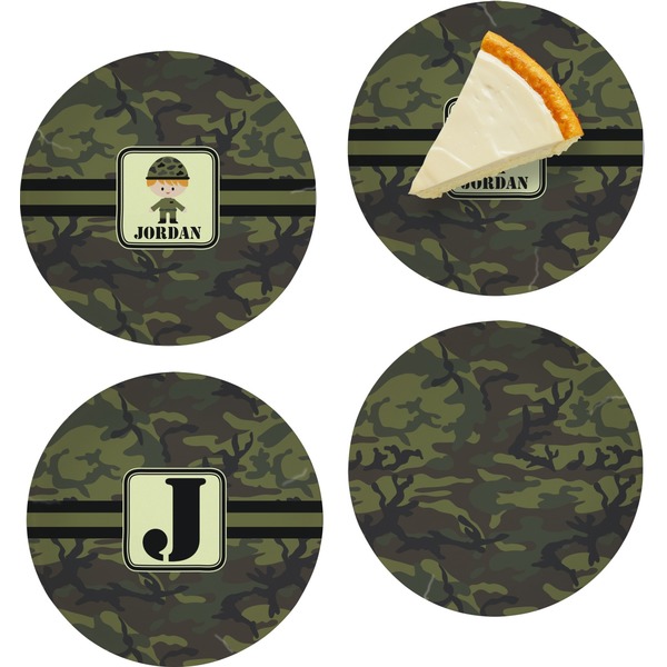 Green Camo Set of Appetizer / Dessert Plates
