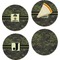 Green Camo Set of 4 Glass Appetizer / Dessert Plate 8" (Personalized)