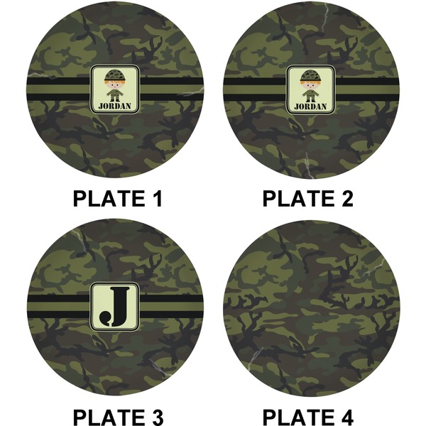 Green Camo Set of Lunch / Dinner Plates (Approval)