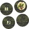 Green Camo Set of 4 Glass Lunch / Dinner Plate 10" (Personalized)