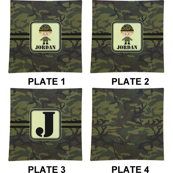 Green Camo Set of Square Dinner Plates (Approval)