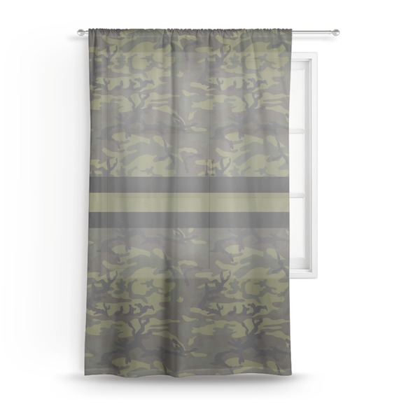 Custom Green Camo Sheer Curtain - 50"x84"