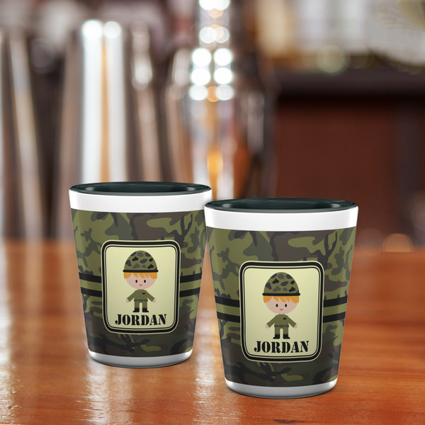 Green Camo Shot Glass - Two Tone - LIFESTYLE