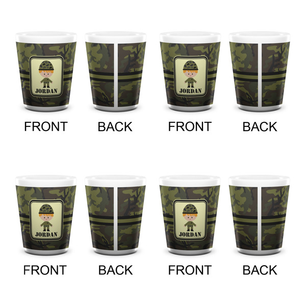 Green Camo Shot Glass - White - Set of 4 - APPROVAL