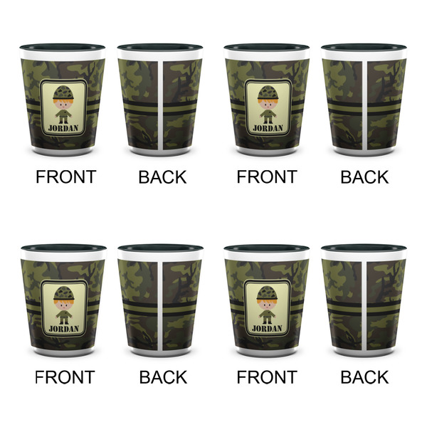 Green Camo Shot Glassess - Two Tone - Set of 4 - APPROVAL