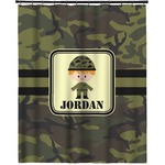 Green Camo Extra Long Shower Curtain - 70"x84" (Personalized)