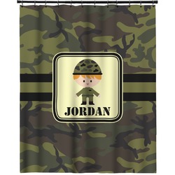 Green Camo Extra Long Shower Curtain - 70"x84" (Personalized)