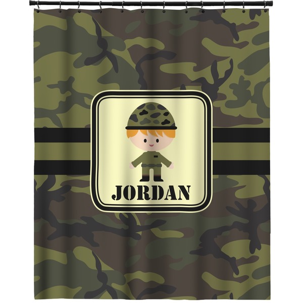 Custom Green Camo Extra Long Shower Curtain - 70"x84" (Personalized)