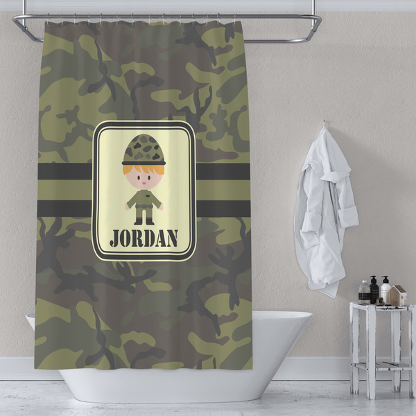 Green Camo Shower Curtain Lifestyle
