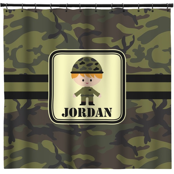 Custom Green Camo Shower Curtain - Custom Size (Personalized)