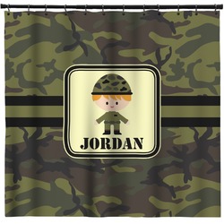 Green Camo Shower Curtain - 71" x 74" (Personalized)