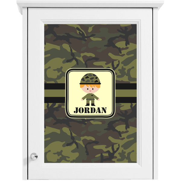 Green Camo Single White Cabinet Decal