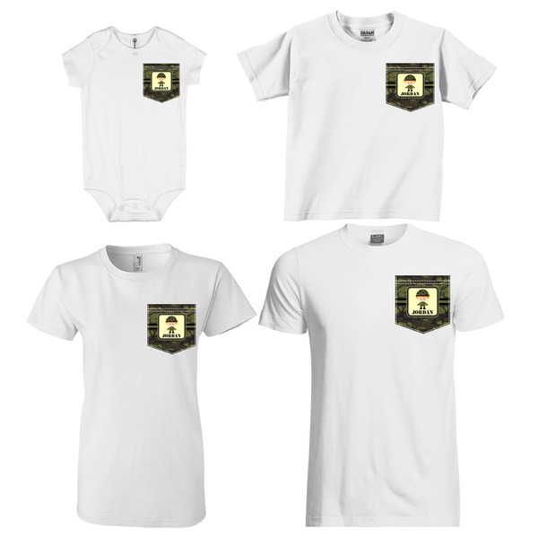 Green Camo Sized Pockets on Various Products