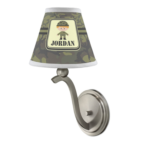 Green Camo Small Chandelier Lamp - LIFESTYLE (on wall lamp)