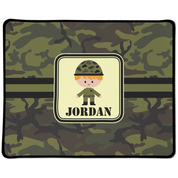 Custom Green Camo Large Gaming Mouse Pad - 12.5" x 10" (Personalized)