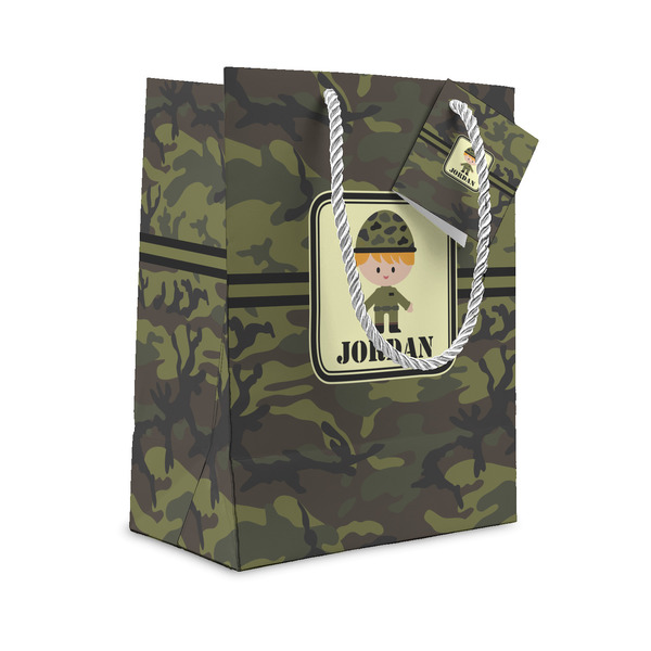 Custom Green Camo Small Gift Bag (Personalized)