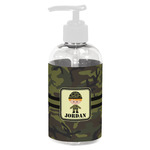 Green Camo Plastic Soap / Lotion Dispenser (8 oz - Small - White) (Personalized)
