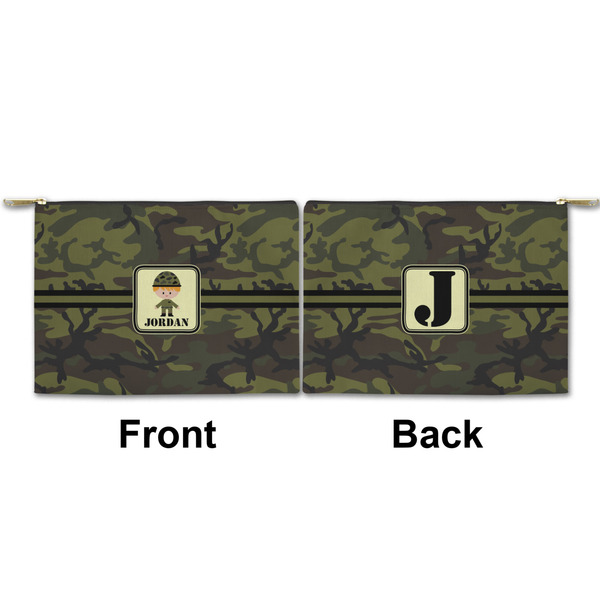 Green Camo Small Zipper Pouch Approval (Front and Back)