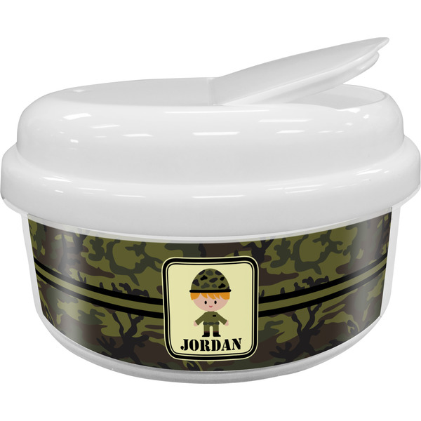 Custom Green Camo Snack Container (Personalized)